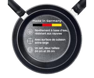 Fissler Adamant Comfort Jeu Avantageux de 2 Poêles en Aluminium à Revêtement (28 cm + 24 cm) Anti-Adhésif Et Résistant Aux Rayures, Compatible Induction