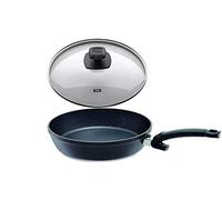 Fissler Adamant Comfort Poêle en aluminium avec couvercle Ø 20 cm Revêtement anti-adhésif et anti-rayures Tous feux Induction + Lot de 4 pailles en acier inoxydable EKM Living