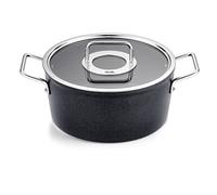Fissler Casserole Adamant STP 24 cm – 4,9 l Antiadhésive avec Couvercle Verre Induction Anthracite