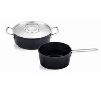Fissler Adamant Jeu De Sautoir/Casserole En Aluminium À Revêtement Anti-adhésif, 2 Pièces Dont 1 Avec Couvercle Métallique (1 Sautoir, 1 Casserole À Queue), Compatible Induction