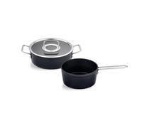 Fissler Adamant Jeu De Sautoir/Casserole En Aluminium À Revêtement Anti-adhésif, 2 Pièces Dont 1 Avec Couvercle En Verre (1 Sautoir, 1 Casserole À Queue), Compatible Induction