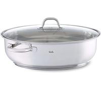 Fissler / Bol en acier inoxydable (8,8 L - Ø 38 cm) Grande cocotte ovale, avec couvercle en verre, passe au four & au lave-vaisselle - Induction