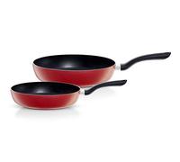 Fissler Cenit Red Lot de 2 Poêles (24 cm + 28 cm) En Aluminium Avec Revêtement Anti-adhésif, Compatible Induction