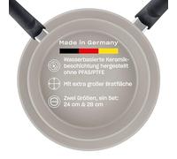 Fissler Ceratal Comfort Lot De Poêles À Frire, 2 Pièces, Poêle Anti-adhésive En Aluminium À Revêtement En Céramique (24+28 cm), Compatible Induction, Gris