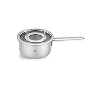 Fissler Collection Pure Casserole En Acier Inoxydable (16 cm, 1,4 l), À Queue, Avec Couvercle En Verre, Graduation Intérieure, Compatible Induction, Argenté