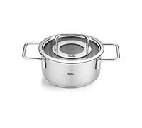 Fissler Collection Pure Faitout En Acier Inoxydable (16 cm, 1,9 l) Avec Couvercle En Verre Et Graduation Intérieure, Compatible Induction, Argenté