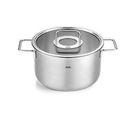 Fissler Faitout haut Pure Collection 24 cm – Acier inoxydable, couvercle verre, 5,7 l