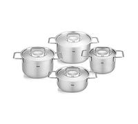 Fissler Batterie de cuisine PURE – Set de 4, argent, acier inoxydable