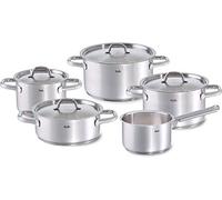 Fissler Family Line Batterie de Cuisine 5 Pièces, Acier Inoxydable, Set de Casseroles avec Couvercles Métalliques, Faitout & Casserole, Induction, Tous Feux