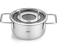 Fissler Faitout Pure 16 cm (1,9 L) acier inoxydable, couvercle en verre, induction, argenté