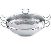 Fissler Nanjing Wok mit Glasdeckel und Dämpfeinsatz 36 cm 006-833-35-001/0 4009209286723