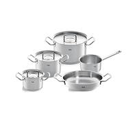 Fissler Original-Profi Collection Jeu de Faitouts/Poêle/Casserole en Acier Inoxydable, 5 Pièces, avec Couvercle Métallique (3 Faitouts avec Couvercle, 1 Poêle à Servir, 1 Casserole à Queue) - Compatible Induction