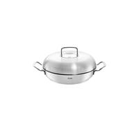 Fissler Original-Profi Collection Poêle à Servir en Acier Inoxydable (Ø 28 cm, 3,0 l), Poêle Ronde avec Couvercle Haut, Bord Haut, Non Revêtue - Compatible Induction