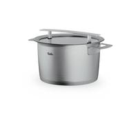Fissler Phi Collection Marmite haute (24 cm, 6,5 l) avec couvercle en verre - Casserole extra large en acier inoxydable, adaptée à l'induction, économe en énergie, de qualité supérieure, fabriquée en