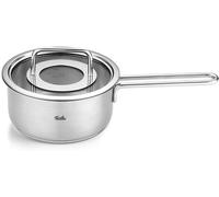 Fissler Pure Collection / Casserole à manche en acier inoxydable (Ø 16 cm, 1,4L) avec couvercle en verre, graduation intérieure - induction