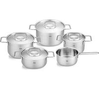 Fissler Batterie de cuisine PURE – Ensemble 5 pièces acier inoxydable compatible induction, argent