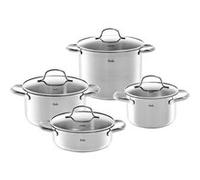 Fissler Ensemble de casseroles SAN FRANCISCO – 4 pièces inox, couvercles verre, induction