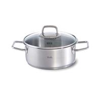 Cocotte basse VISEO 20 cm, argent, acier inoxidable, Fissler