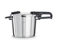Fissler Vitaquick® Elemental Autocuiseur 6,0 L (Ø 22 cm) Vert sauge - Fabriqué en Allemagne, jusqu'à 70% plus rapide, 2 niveaux de cuisson, fond super thermique, induction