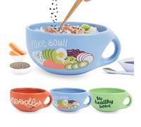 Fisura - Bol original "Poke". Grand bol céramique 680 ml. Tasse poke design pour salade, soupe de nouilles, Pho, Udon et Soba. 19,5 centimètres x 8,5 centimètres