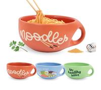 Fisura - Bol ramen "Noodles". Grand bol japonais original pour soupe. Tasse à ramen en céramique 680 ml. Tasse nouilles pour Pho, Udon et Soba. 19,5 cm x 8,5 cm