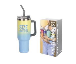 Fisura - Bouteille d'eau thermique de 1,2 litres. Grande bouteille thermique. Sans BPA. Garde au froid pendant 24 heures et au chaud pendant 12 heures. Paille incluse. 9,8 x 27,8 (Size, giallo)
