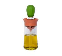 fisura. Bouteille d'huile avec pinceau. Bouteille d'huile en verre de 180 ml. Distributeur d'huile avec brosse pour barbecue et cuisine. Bouteilles à Condiments 2 En 1. Silicone et verre