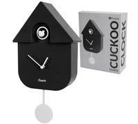 fisura. - Coucou Horloge Noir et Blanc. Coucou Murale. Pendule Murale Originale. 3 Piles AA Non incluses. 21,5x8x41,5. Plastique ABS.