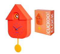 Fisura - Coucou Horloge Rouge avec Cadran Bleu. Coucou Murale. Pendule Murale Originale. 3 Piles AA Non incluses. 21,5x8x41,5. Plastique ABS.