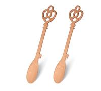 Fisura - Cuillère de cuisine originale en forme de clé. Set de 2 spatules pour la cuisine en forme. Cuillère en bois de hêtre. Accessoires de cuisine résistants à la chaleur. u château)
