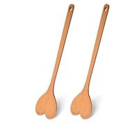 Fisura - Cuillère en bois originale en forme de coeur. Set de 2 spatules pour la cuisine. Cuillère en bois de hêtre. Accessoires de cuisine résistants à la chaleur.