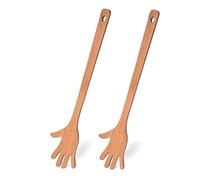 Fisura - Cuillère en bois originale en forme de main. Set de 2 spatules pour la cuisine. Cuillère en bois de hêtre. Accessoires de cuisine résistants à la chaleur.