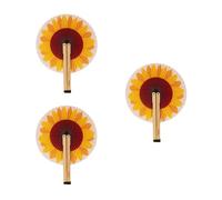 fisura. - Éventail pliable. Éventail pliable en papier. Éventail pai pai Éventail pour mariage pour invités. Cadeau pour fêtes ou cérémonies. (Tournesol, 3 unités)
