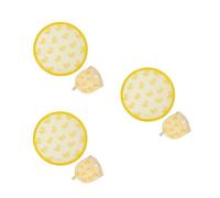 fisura. Éventail rond pliable « Canards » - Ventilateur à main pliable original Frisbee jaune avec imprimé canards - Éventail portable pour fêtes - 20 cm, Canards - 3 unités, taille unique