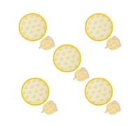 fisura. - Éventail rond pliable Canards. Ventilateur de main original, frisbee jaune avec imprimé amusant. Accessoire pratique pour se rafraîchir. 5 unités, 20 cm