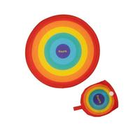 fisura. - Éventail rond pliable. Ventilateur à main pliable original. Frisbee pliable. Éventail portable pour fêtes. 20 cm. (Arc-en-ciel, 1 unité)
