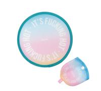 fisura. - Éventail rond pliable. Ventilateur à main pliable original. Frisbee pliable. Éventail portable pour fêtes. 20 cm. (Glace, 1 unité) (F. hot)