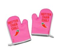 Fisura Gants de Cuisson Originaux Hotter Than Chili, 2 pour Cuisson, de Barbecue imprimés, Gants résistants à la Chaleur avec Boucle de Suspension.