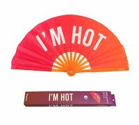 fisura. - Grand éventail Pliable “f*CK Off”. Éventail Original avec Grand Message Noir XXL. Éventail Pliable en Bambou. Dimensions : 64 x 33 centimètres. (Hot, rose)
