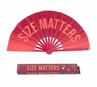 fisura. - Grand éventail Pliable “f*CK Off”. Éventail Original avec Grand Message Noir XXL. Éventail Pliable en Bambou. Dimensions : 64 x 33 centimètres. (Size, rose)