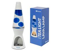 fisura. - Lampe à lave avec bougie. Lampe à lave sans électricité. Lampe à lave bleue et blanche. Lampe écologique. Cadeau original. 29 x 8,5 centimètres