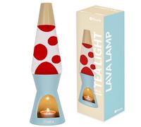 fisura. - Lampe à lave avec bougie. Lampe décorative bleu et rouge à lumière d’ambiance, décoration éco-friendly au design original pour maison ou bureau, cadeau originale, 29 x 8,5 cm