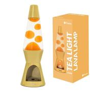 Fisura - Lampe à lave avec bougie. Lampe sans électricité. Jaune. Éco-responsable. Cadeau original. Dimensions : 29 cm x 8,5 cm (bougie non incluse)