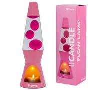 fisura. - Lampe à lave avec bougie. Lumière d’ambiance rose. | Décoration éco-responsable. Design original pour la maison ou le bureau. Cadeau original. 29 × 8,5 cm (bougie non incluse).
