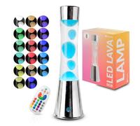 fisura. - Lampe à Lave LED RGB avec Télécommande, 17 Couleurs | Lampe décorative au style rétro. Idée cadeau et décoration pour la maison. 11,5 x 41,5 cm.