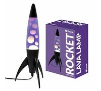 fisura. - Lampe à lave violette rocket. Base noire, liquide violet et lave blanche. Lampe à lave rétro avec ampoule de rechange. Dimensions: 20 cm x 20 cm x 45 cm.