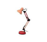 Fisura. - Lampe de bureau vintage articulée Ralph. Lampe de bureau rose et rouge. Lampe de table avec une ampoule E27. Lampe de bureau en métal. 14 cm x 14 cm x 57 cm