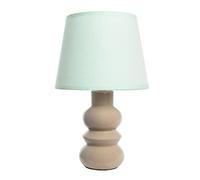 fisura. - Lampe de chevet en céramique. Lampe de table moderne beige et menthe. Petite lampe de table en céramique. Prise européenne. Hauteur: 32 cm.