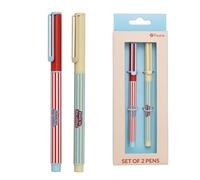 Fisura - Lot de 2 Stylos à bille drôles noirs « Back to the Office » - Stylos en métal avec encre noire, cadeau fantaisie pour bureau, accessoires de bureau