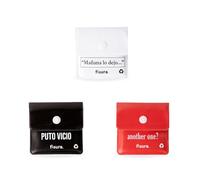 Fisura - Lot de 3 cendriers de poche “mañana, vicio, fire”. Idéal pour voiture, activités en extérieur et déplacements. Pochettes réutilisables. 8 x 8 cm.